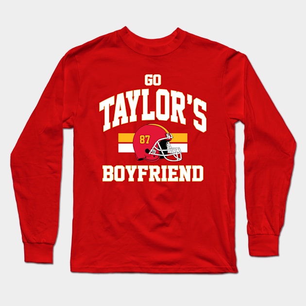 Taylor And Travis Go Taylor's Boyfriend (Font / Back Print) Long Sleeve T-Shirt by Burblues